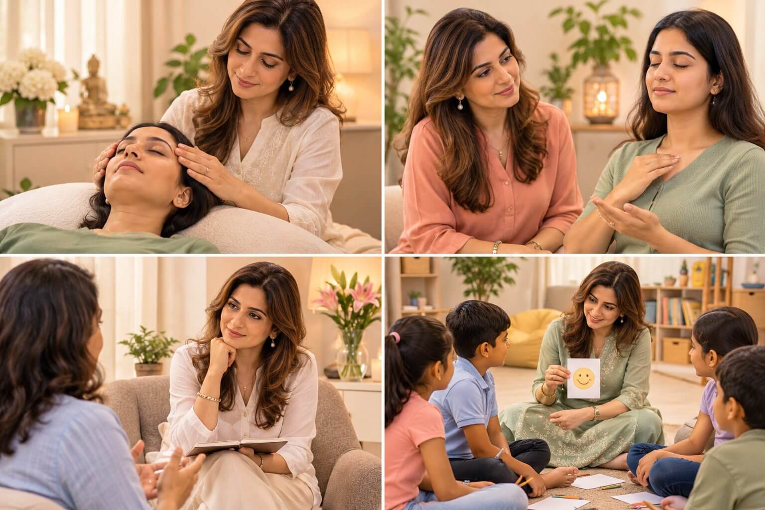 Illustrative image of coaching, EFT and children's emotional learning activities
